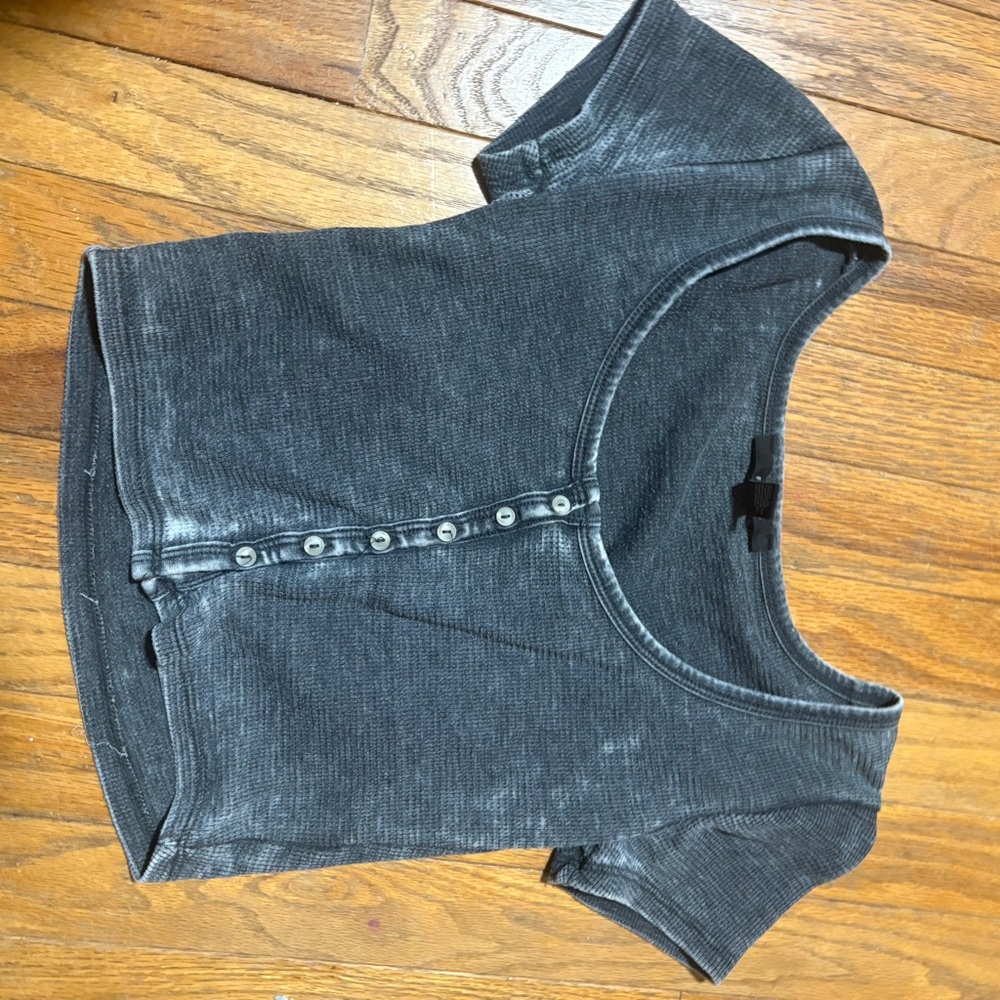 Forever 21 Charcoal Button-Up Top
